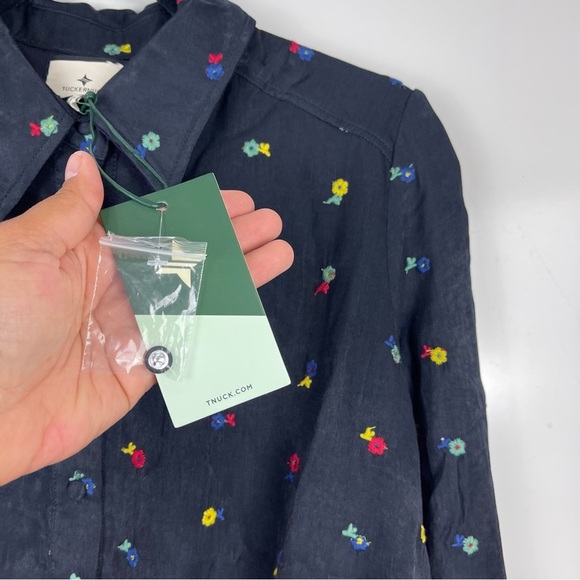 NEW Tuckernuck Floral Embroidered Callahan Shirt Dress Long Sleeve Size Small - Picture 9 of 11